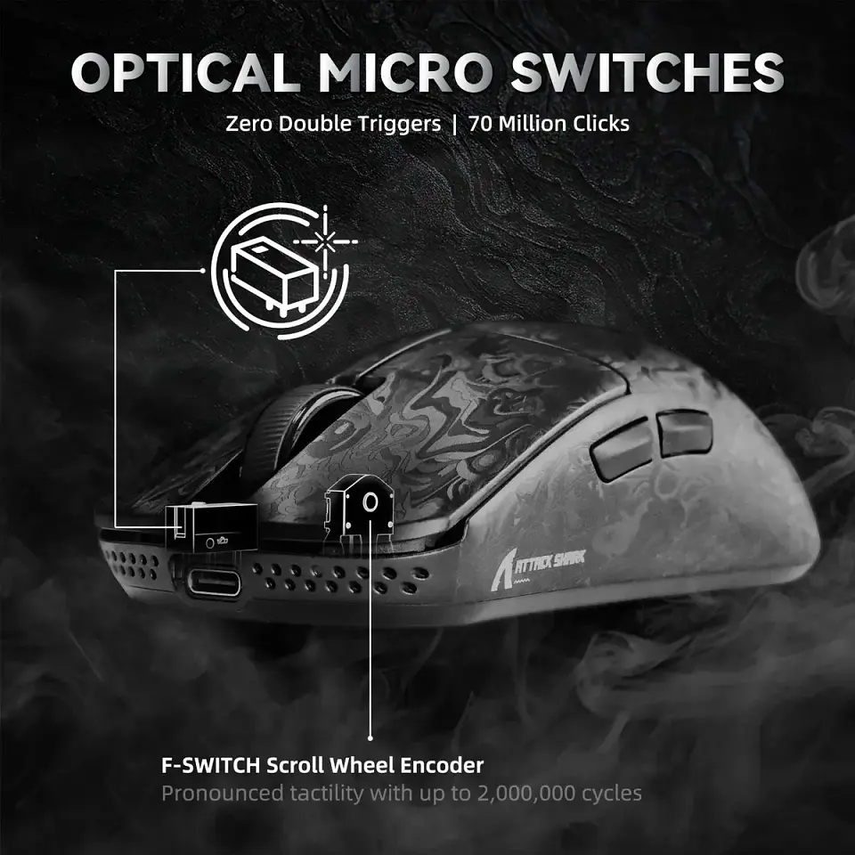 Mouse Attack Shark R11 Ultra 8k Carbon Fiber Wireless 8k Negro 7