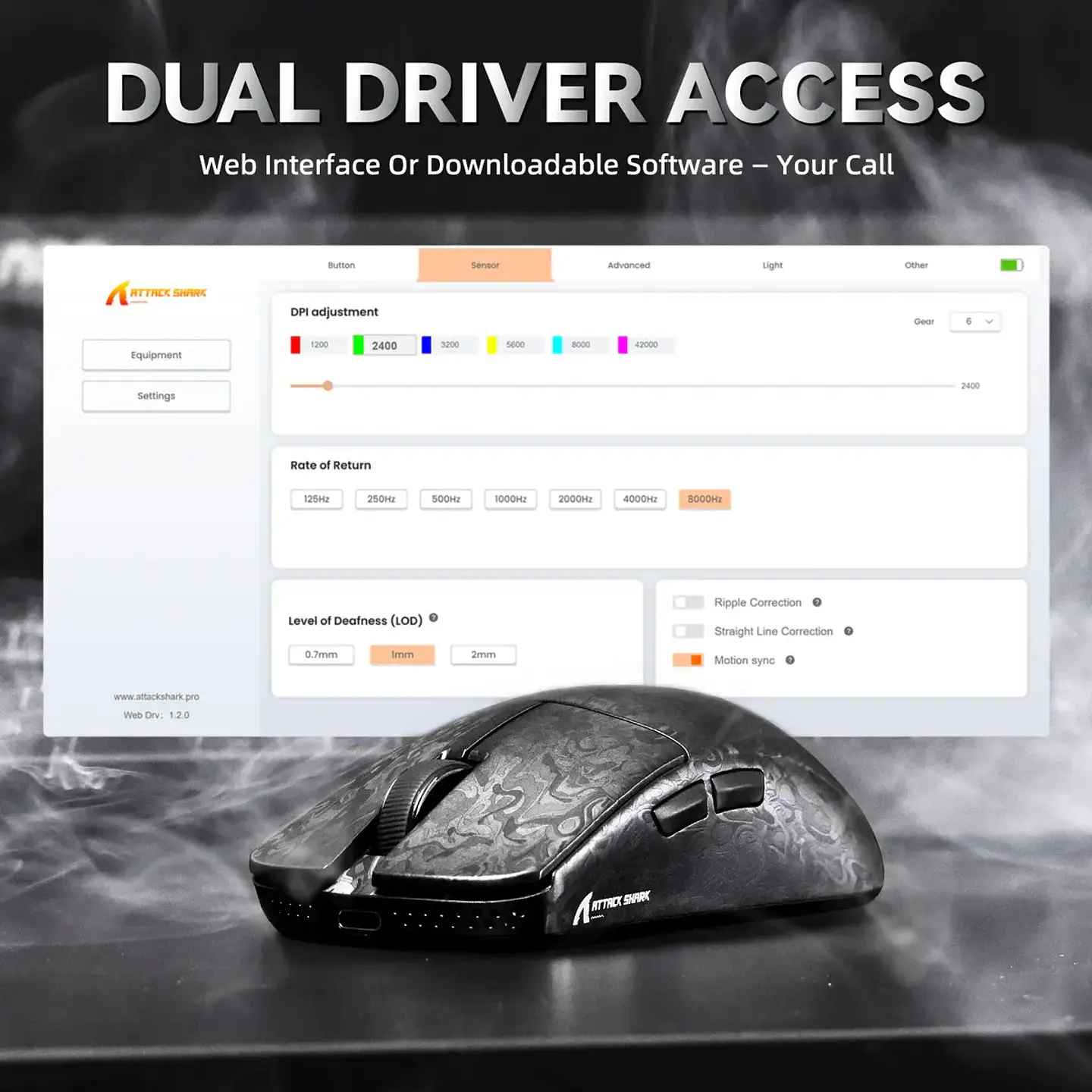 Mouse Attack Shark R11 Ultra 8k Carbon Fiber Wireless 8k Negro 9