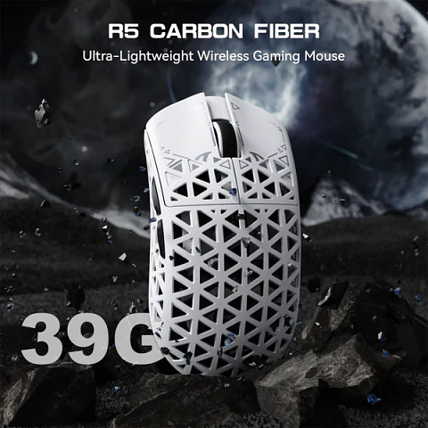 Attack Shark R5 Inalámbrico Ratón 42k Dpi/39g Fibra C Blanco - Blanco
