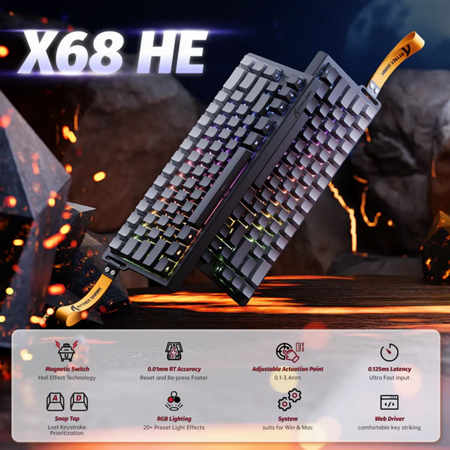 Attack Shark X68 HE Magnético 20