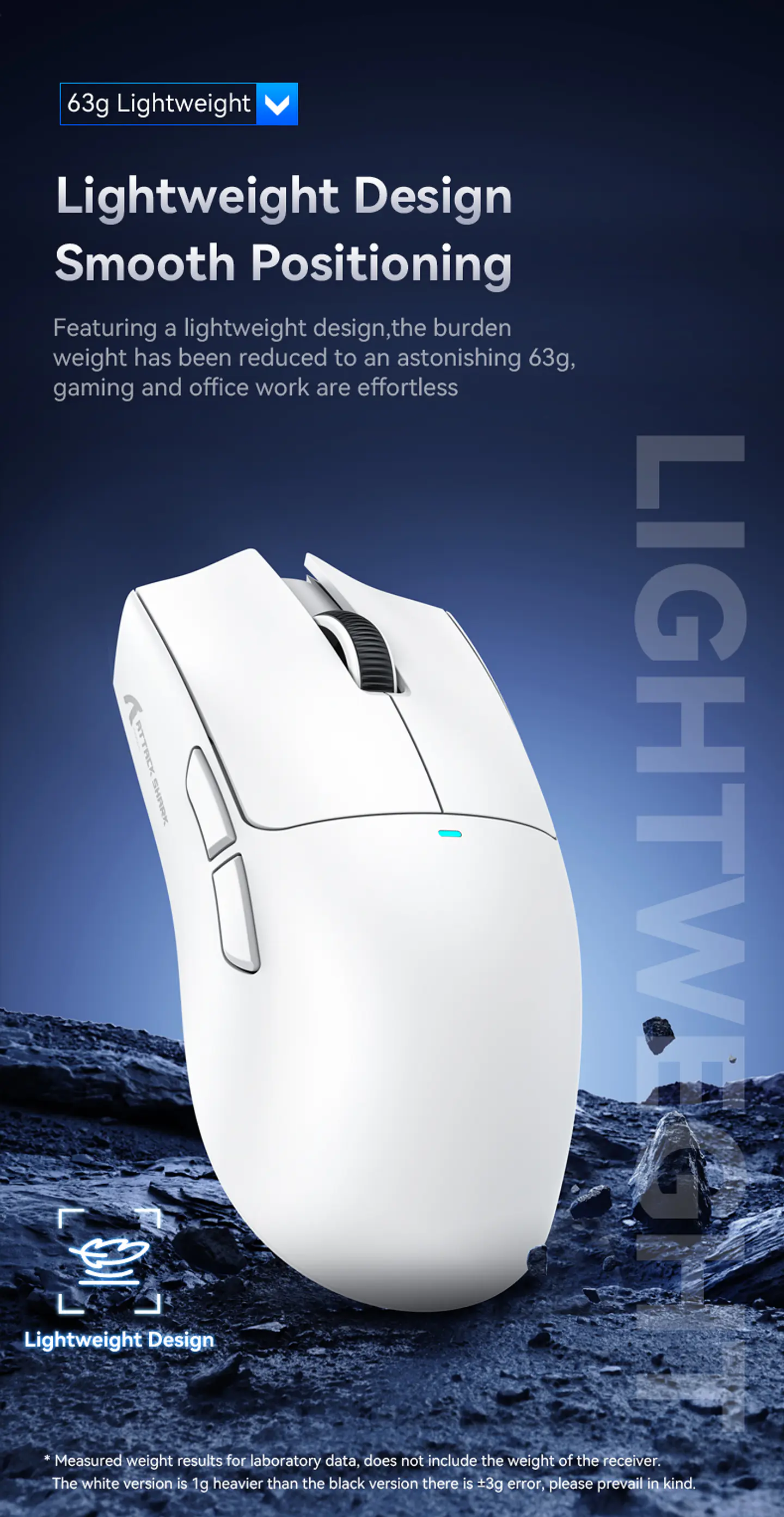 Mouse Gamer X11 Attack Shark Tri Mode 22000 Dpi Paw3311 Dock Color Negro 5