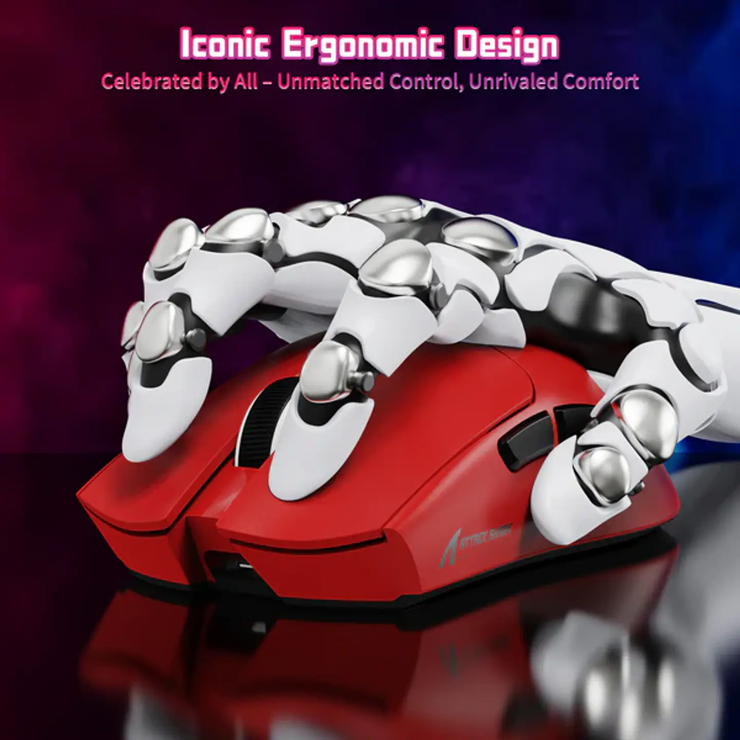 Mouse Gamer Attack Shark X11 Tri Mode 22000 Dpi Paw3311 Color Rojo 3