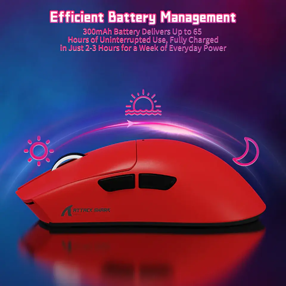 Mouse Gamer Attack Shark X11 Tri Mode 22000 Dpi Paw3311 Color Rojo 7