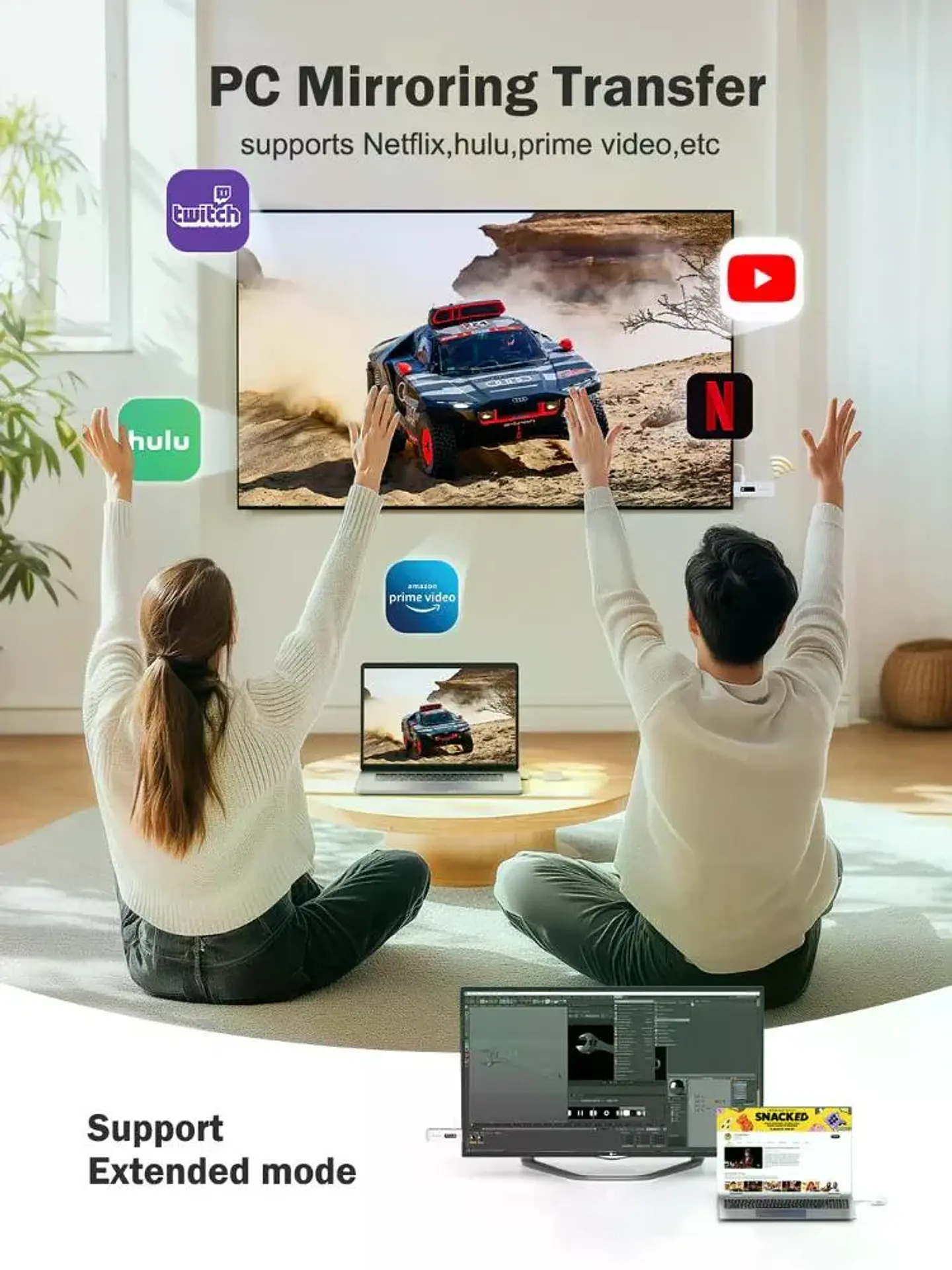 Lemorele P200 Transmisor Inalámbrico de Video HDMi a HDMi Multi-Device 2