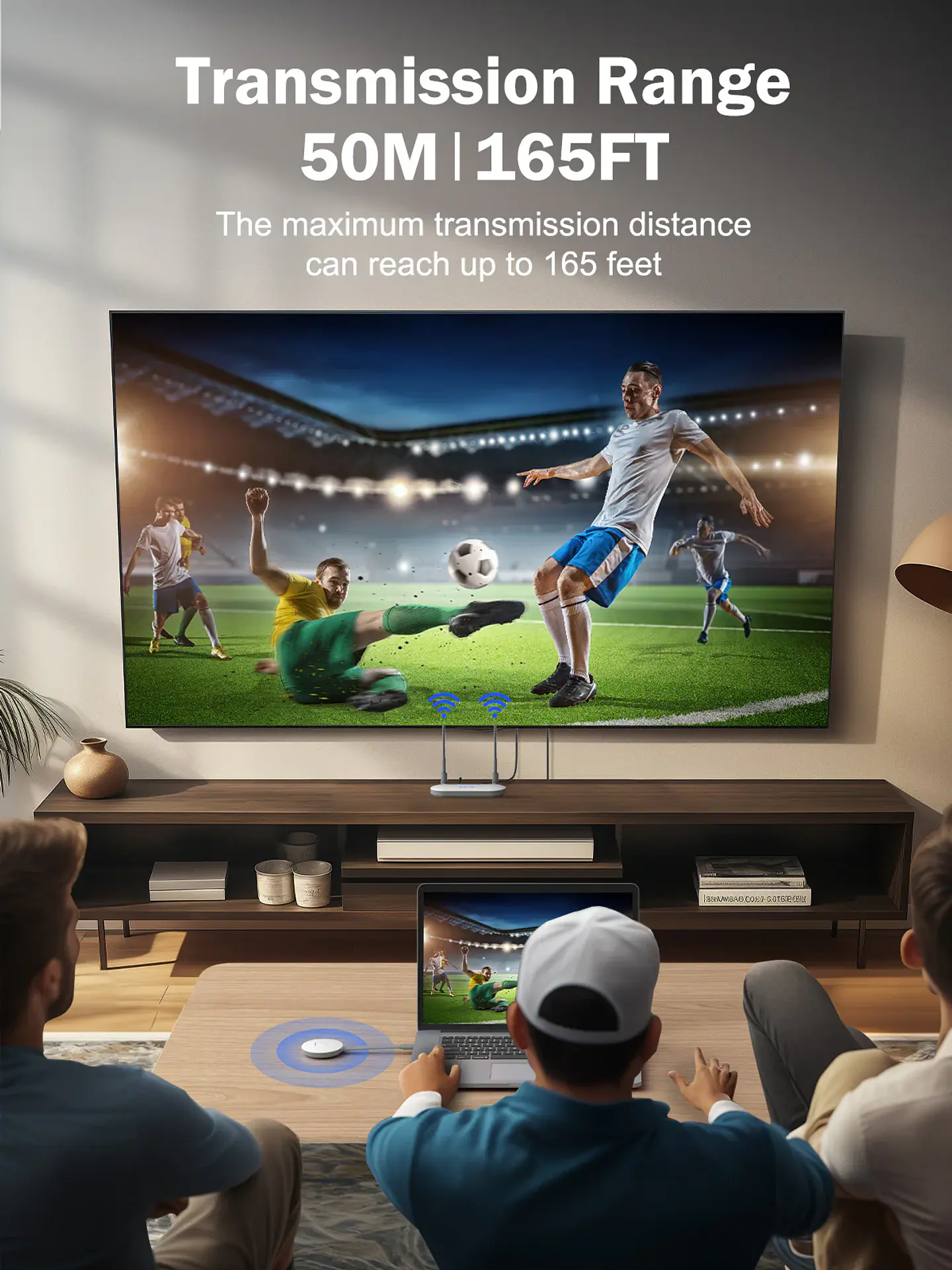 Lemorele G60 Transmisor Inalámbrico de Video Full HD 1080P  50 metros Desde Puerto USB a HDMI o VGA 4