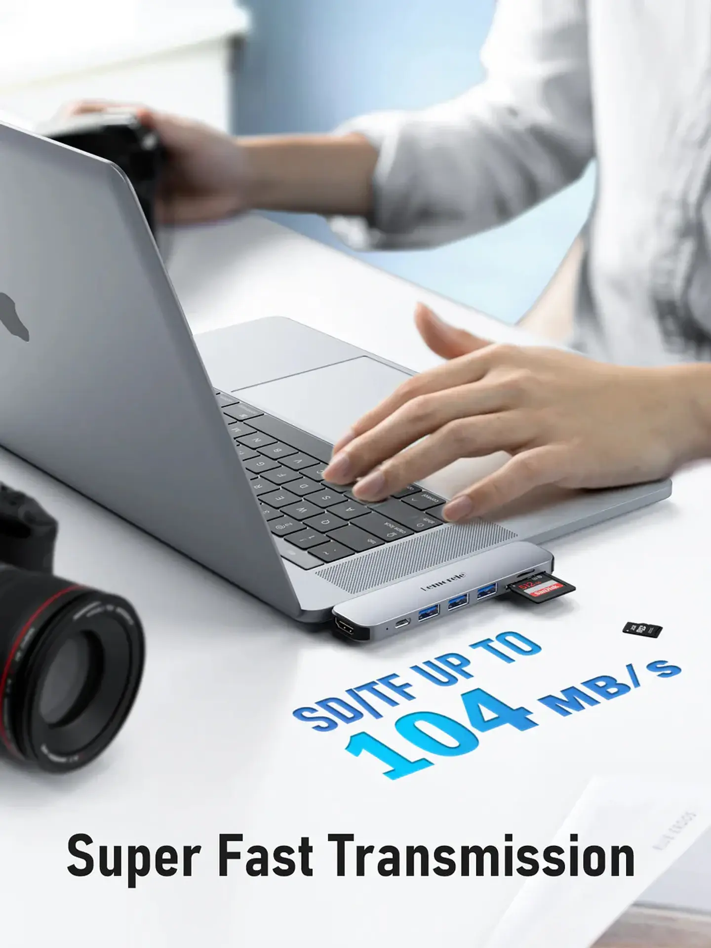 Lemorele TC52 Hub USB-C 7 en 2 para MacBook Pro y Air – Alta velocidad, diseño compacto y máxima compatibilidad 6