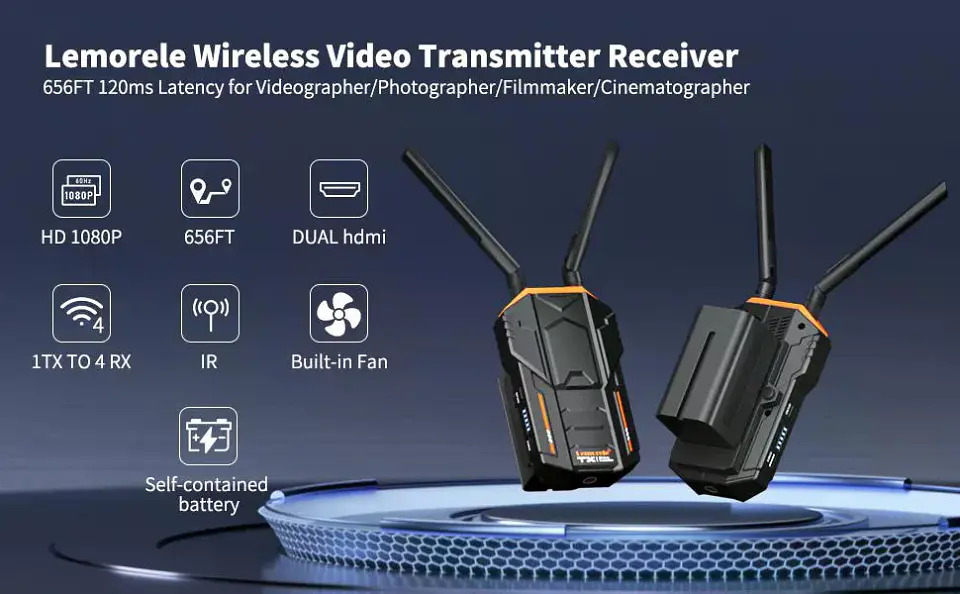 Lemorele R100 Kit Receptor y Transmisor Video Inalámbrico 200 Metros 6