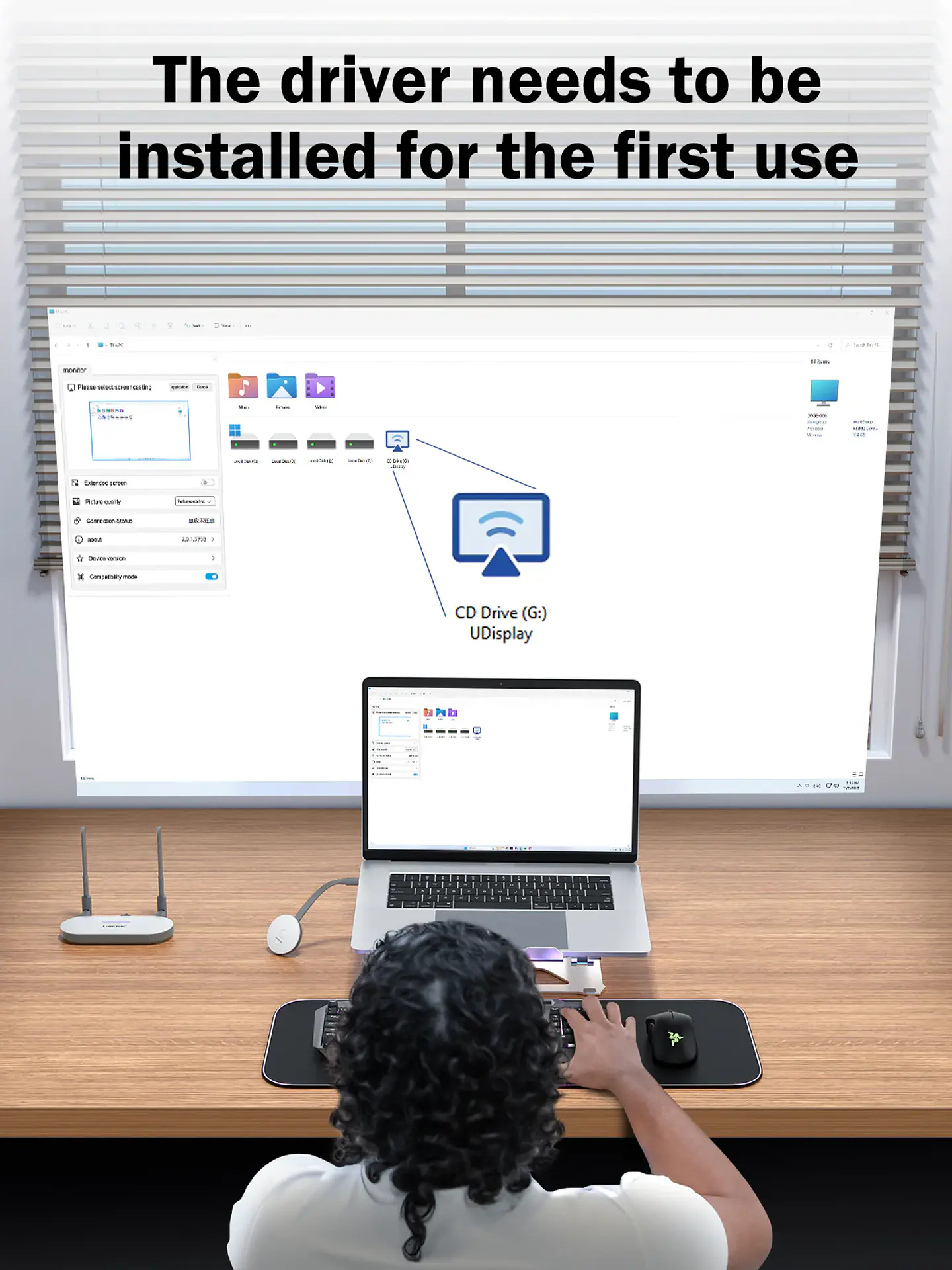 Lemorele G60 Transmisor Inalámbrico de Video Full HD 1080P  50 metros Desde Puerto USB a HDMI o VGA 9