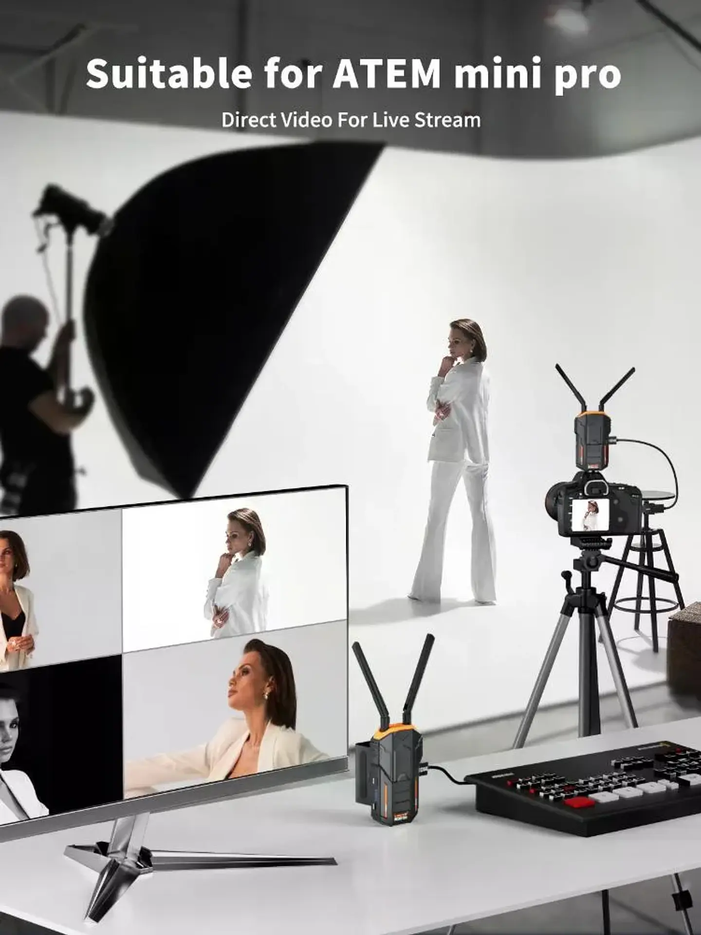 Lemorele R100 Kit Receptor y Transmisor Video Inalámbrico 200 Metros 10