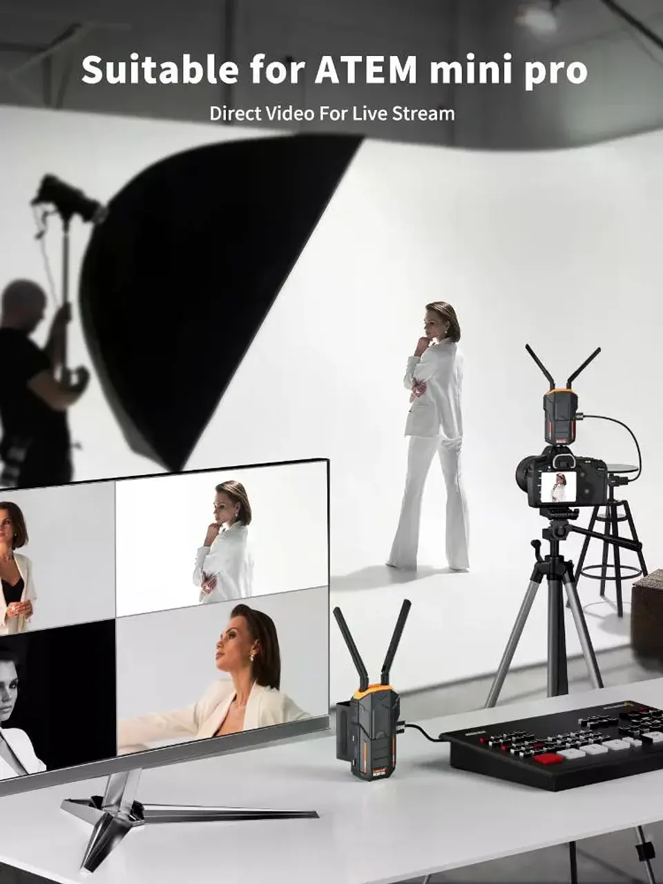 Lemorele R100 Kit Receptor y Transmisor Video Inalámbrico 200 Metros 10
