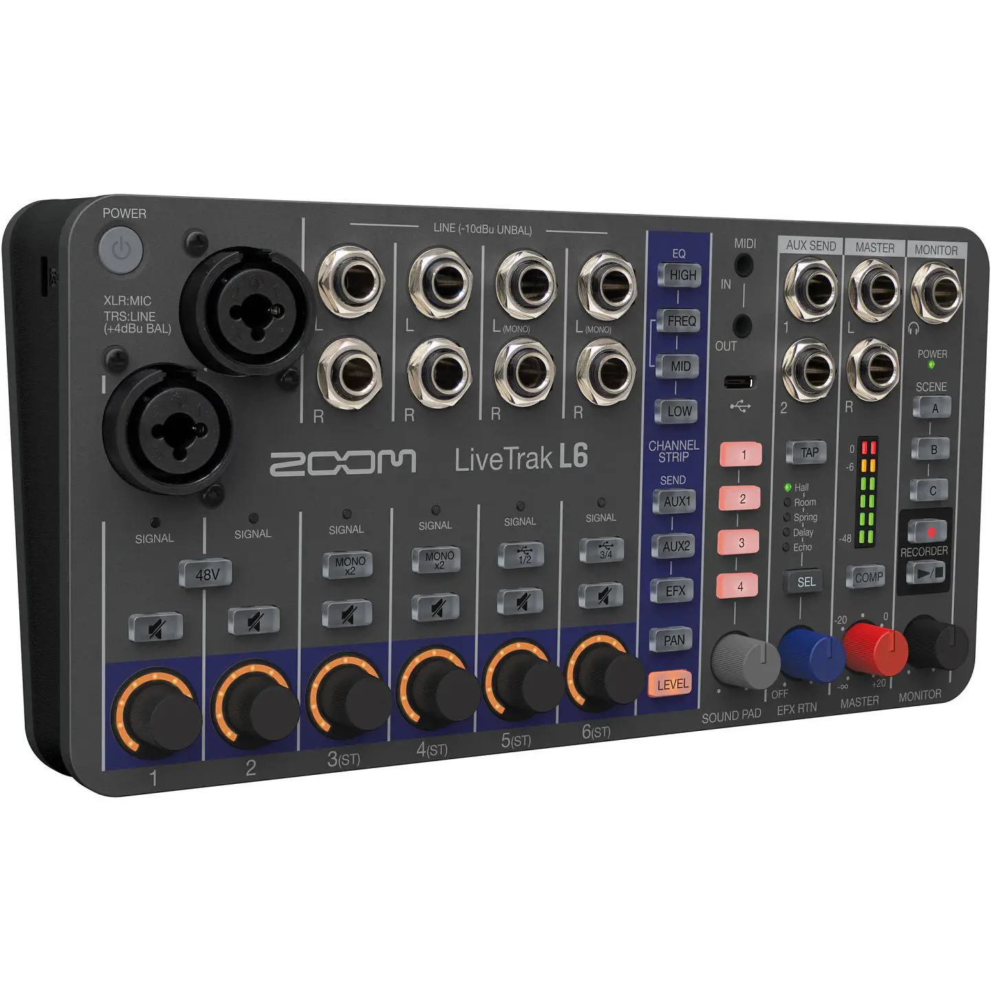 Zoom LiveTrak L-6 Mezclador Digital Portátil de 6 Canales y Grabadora Multipista  L6 2