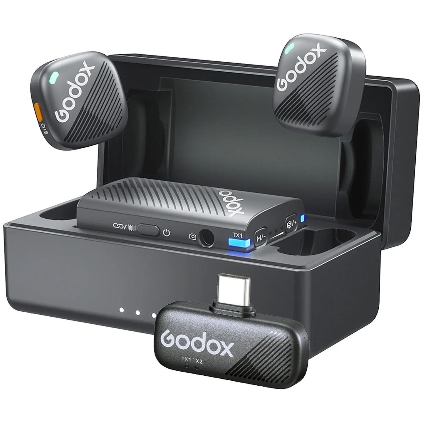 Godox Cube-C Combo Kit 1 Micrófono Doble Para Cámaras y USB-C 1