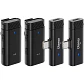Ulanzi HM2301 Sistema de Dos Micrófonos Que Transmiten Simultáneamente a Dos Teléfonos A005 - Miniatura 1