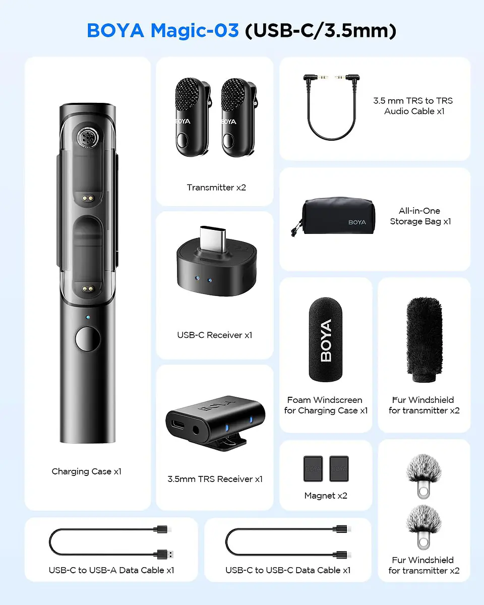 Boya BY-BOYA MAGIC 03 Mini Micrófono Inalámbrico doble Al-Powered 2