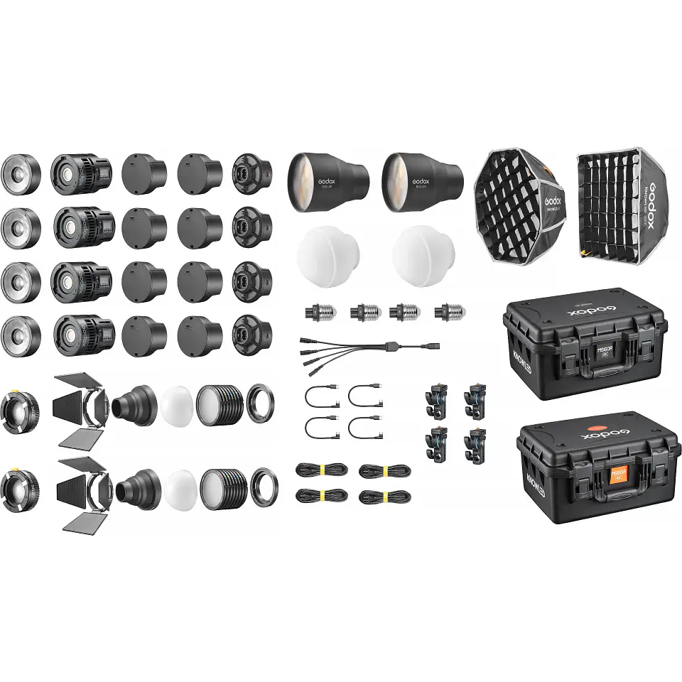 Godox MS60R 4K Kit 4 Luces 60W Con Múltiples Accesorios y Maleta 1