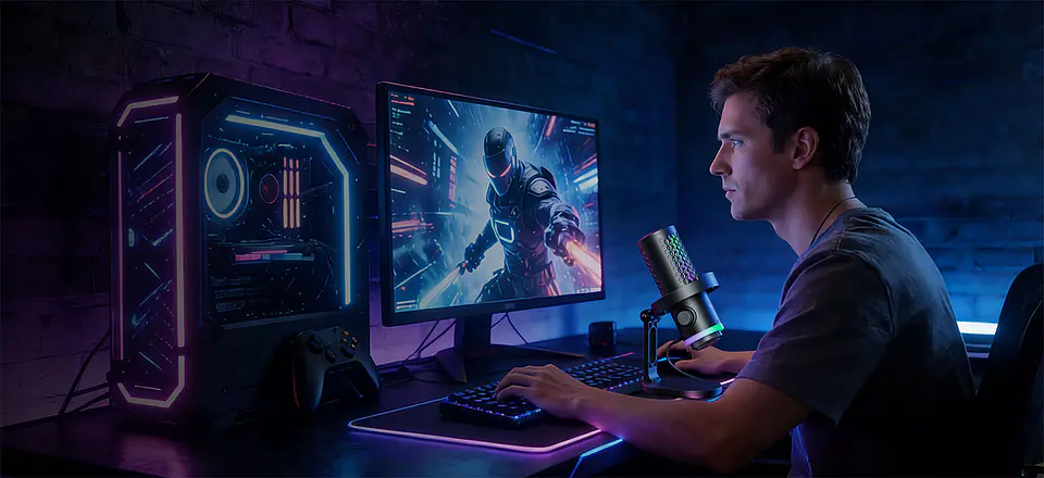 Boya Castmic G40 Micrófono Escritorio Con Luces RGB y Cancelación de Ruido USB 5
