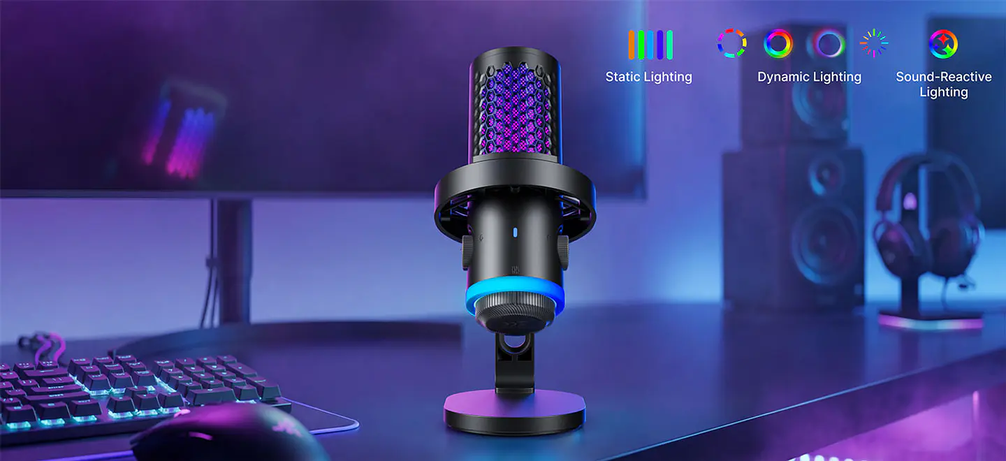 Boya Castmic G40 Micrófono Escritorio Con Luces RGB y Cancelación de Ruido USB 6