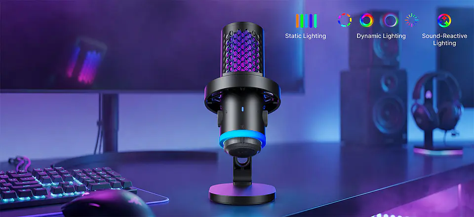 Boya Castmic G40 Micrófono Escritorio Con Luces RGB y Cancelación de Ruido USB 6