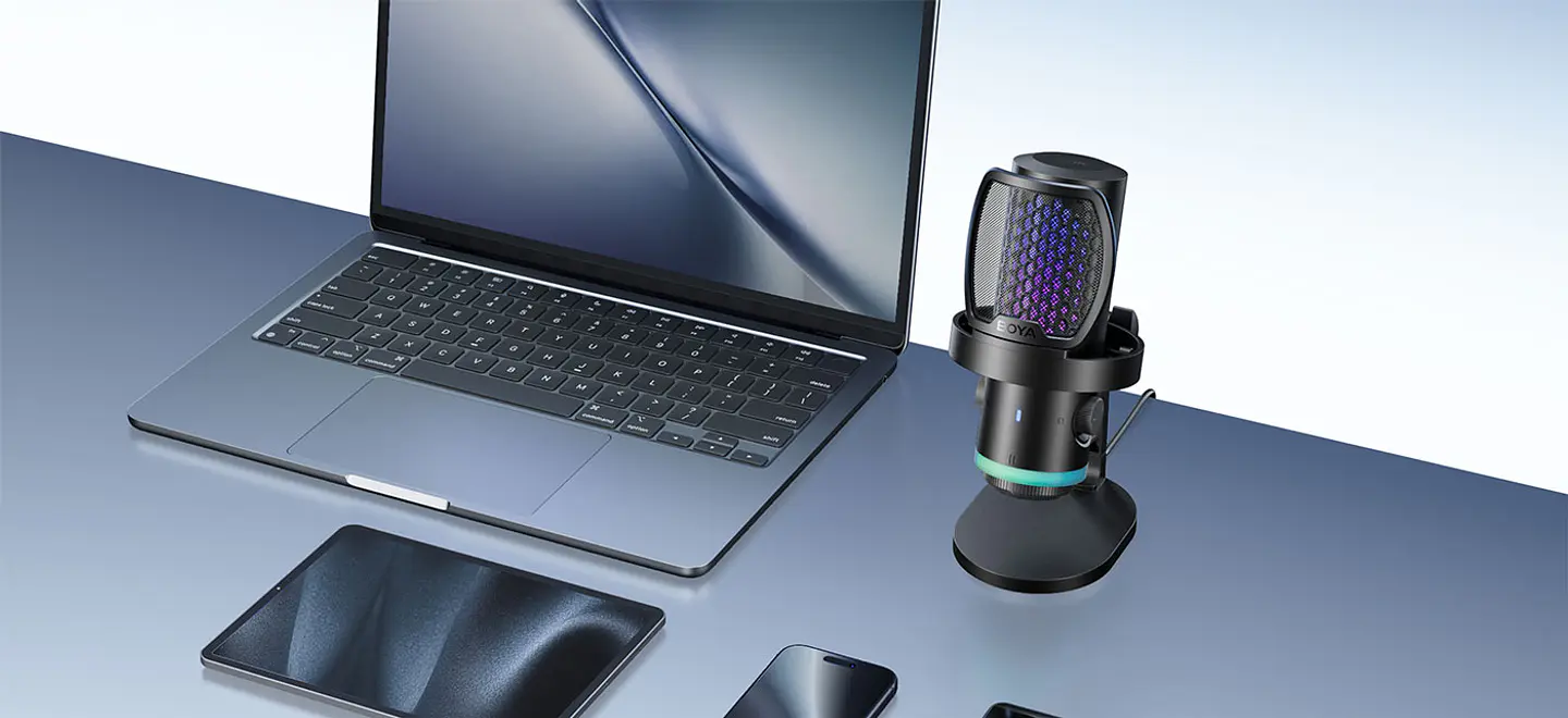 Boya Castmic G40 Micrófono Escritorio Con Luces RGB y Cancelación de Ruido USB 8