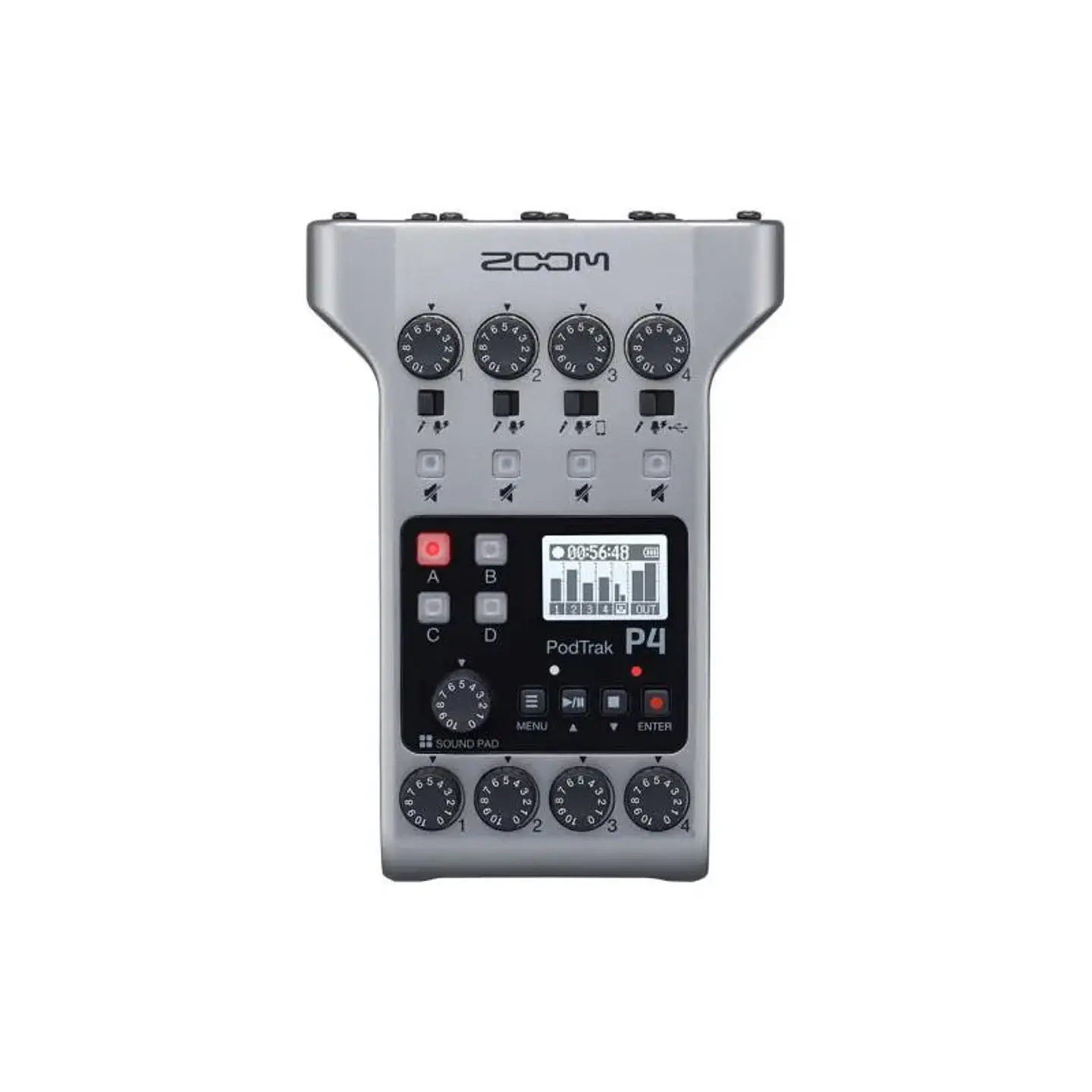 Zoom PodTrak P4 Grabador de Podcasts Multipista Portátil 2