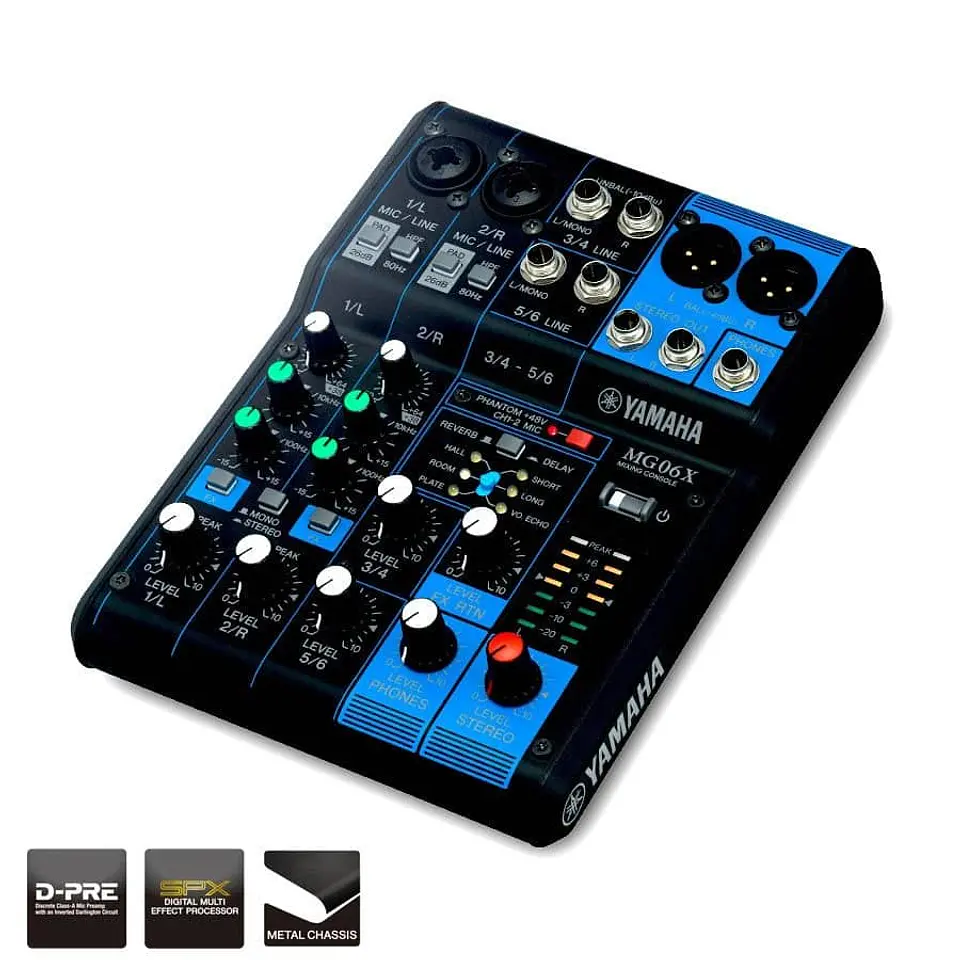 Mixer análogo de 6 canales con efectos MG06X - Yamaha 1