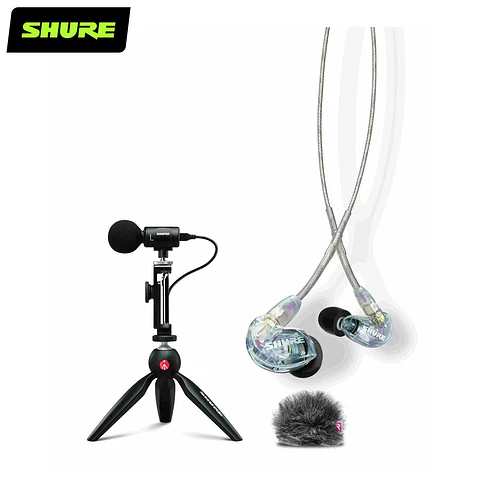 Shure MV88+SE215-CL · Kit de microfonía y monitoreo para video
