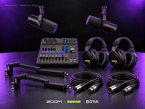 Kit Podcast Profesional · Producción de dos voces Shure