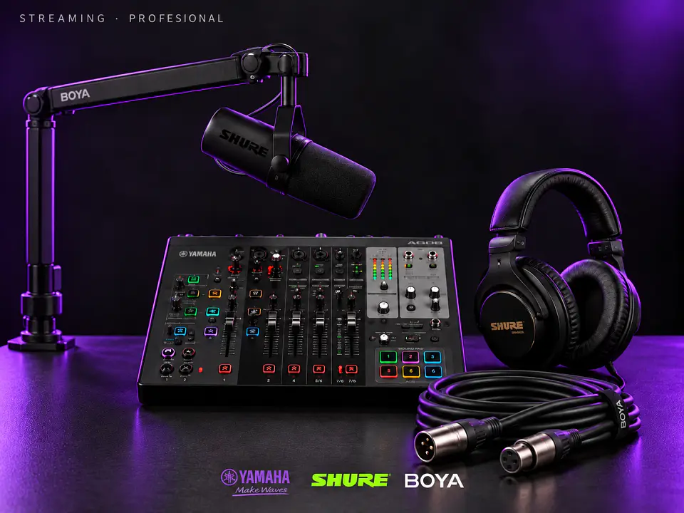 Kit Streaming Profesional · Voz Shure y mezcla AG08 1