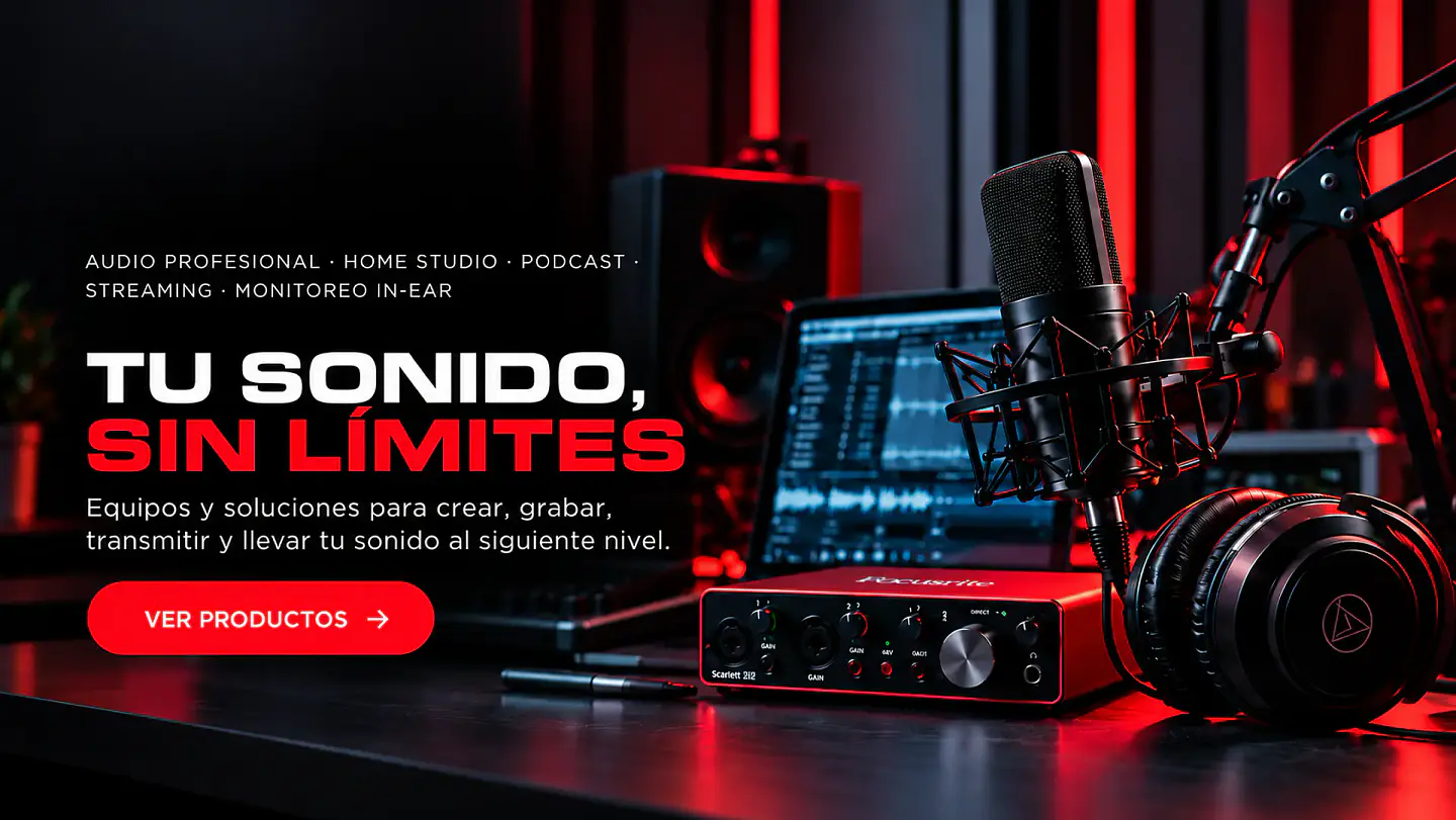 Audio Colina Pro: tu sonido, sin límites. Equipos para crear, grabar y transmitir. Ver productos.