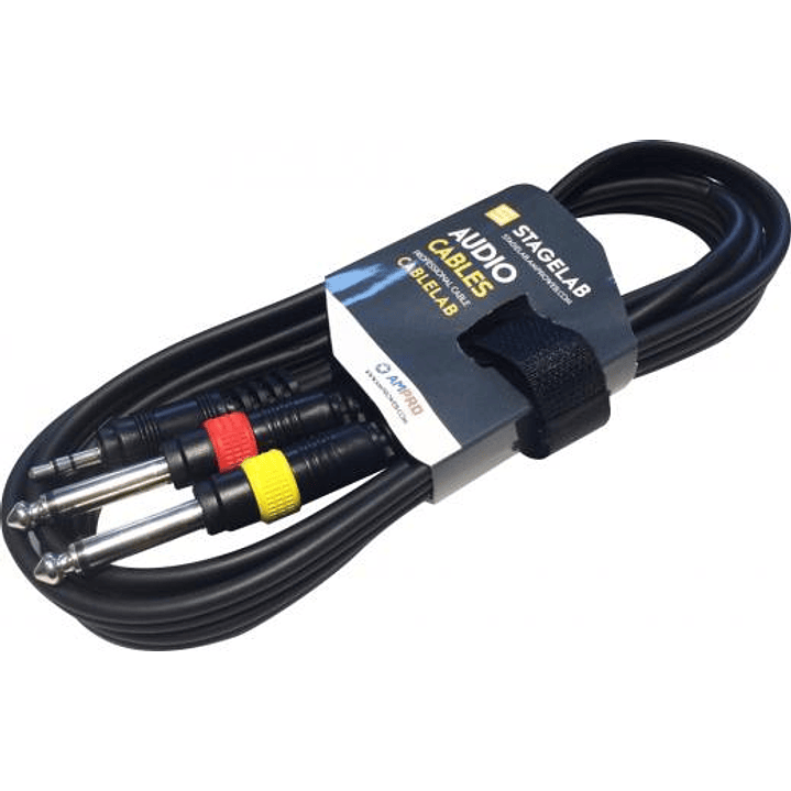 Cable Mini Plug TRS a 2 Plug TS 2 Mts Stagelab CLM-PMP2 1