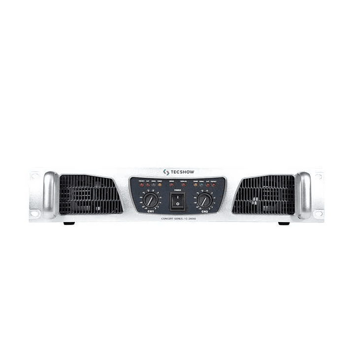 Amplificador de Potencia Tecshow C-2600 CONCERT 1300XCH. 2 Ohms 3