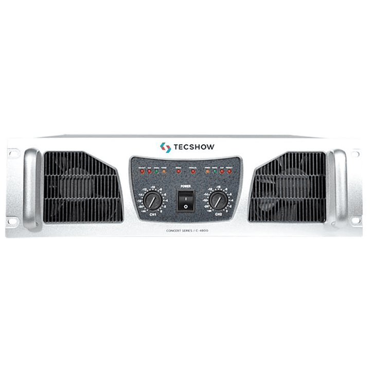 Amplificador de Potencia Tecshow C-4800 CONCERT 2400XCH. 2 Ohms 1