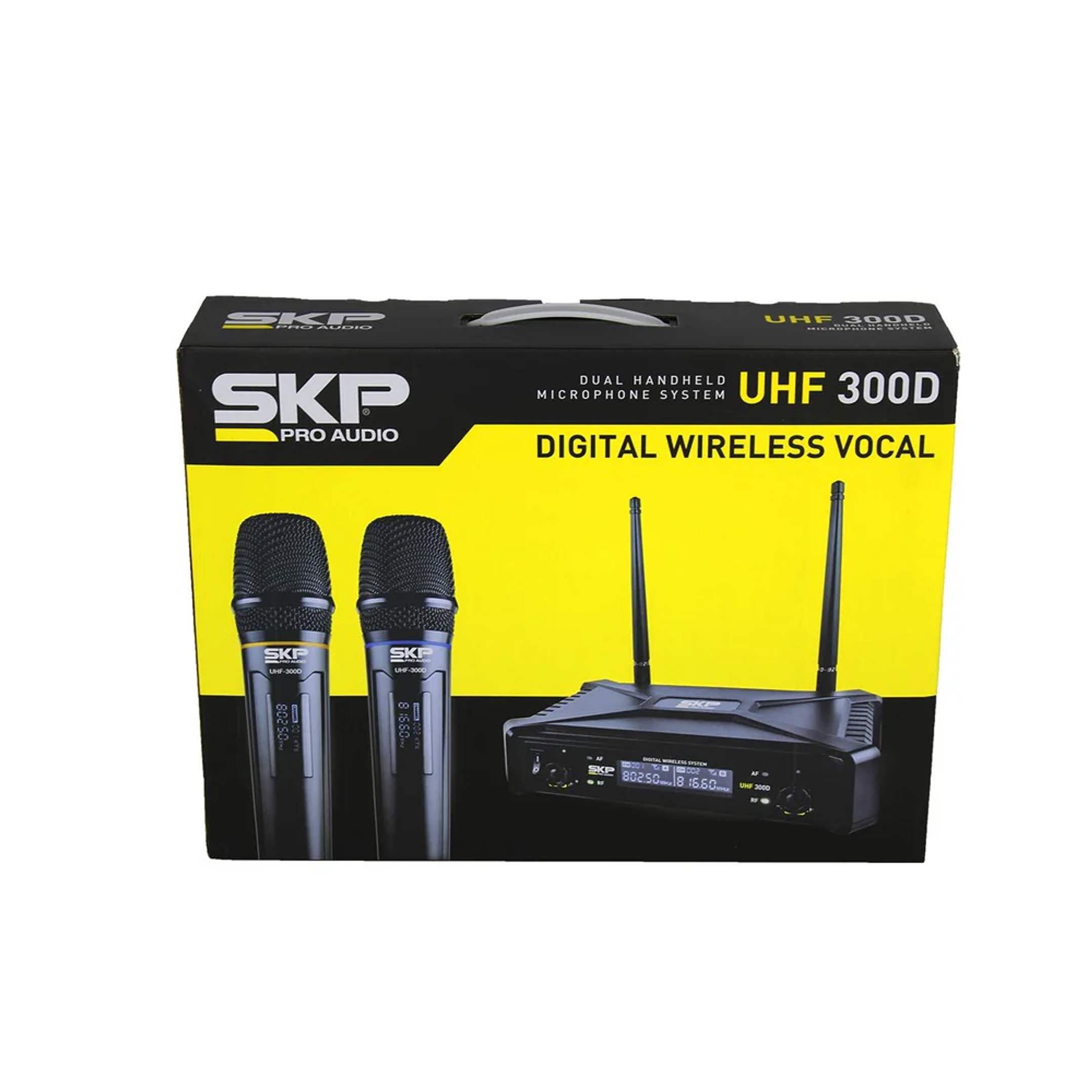 MICROFONO DOBLE INALAMBRICO SKP UHF 300D 2
