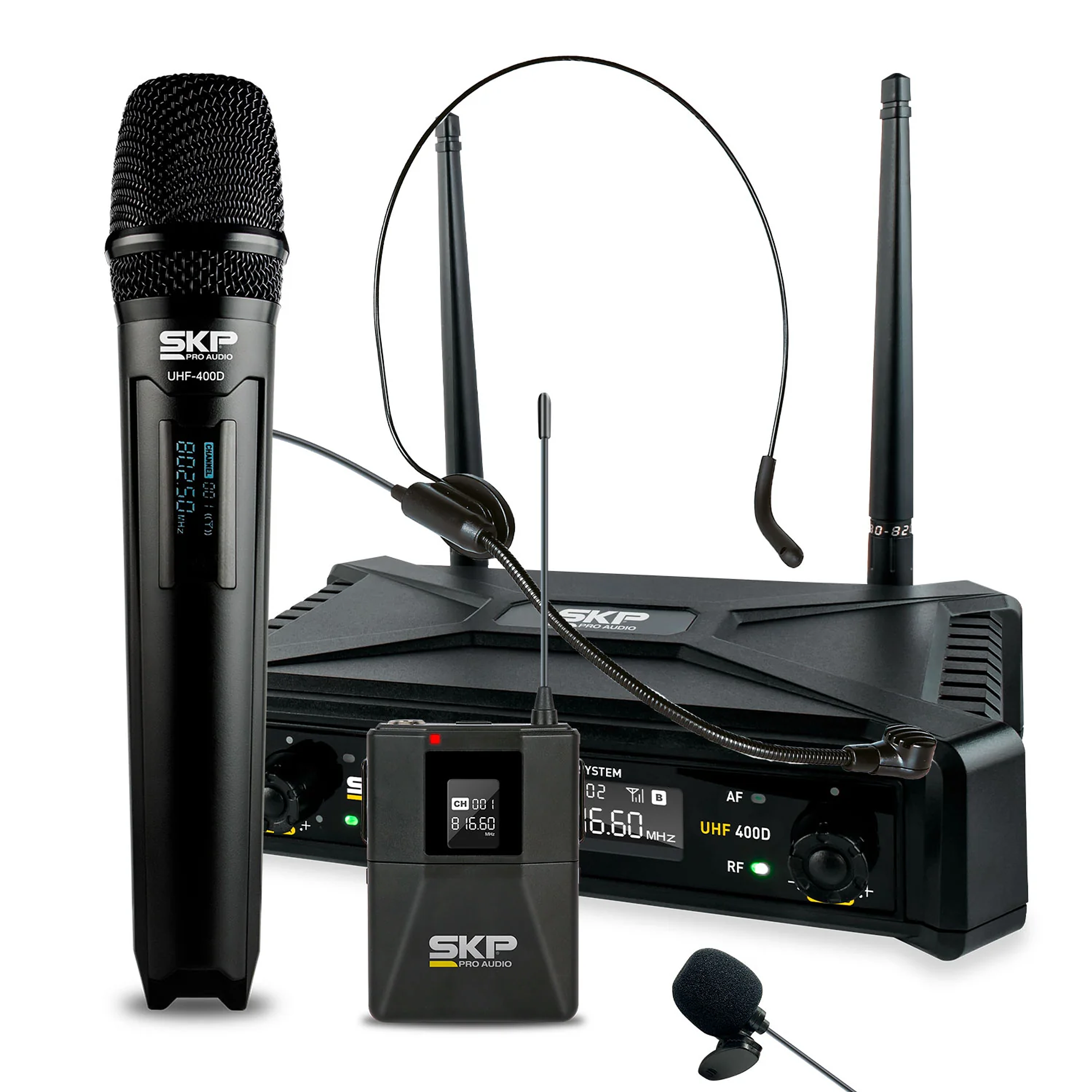 Kit Micrófono Inalámbrico SKP UHF 400D 1