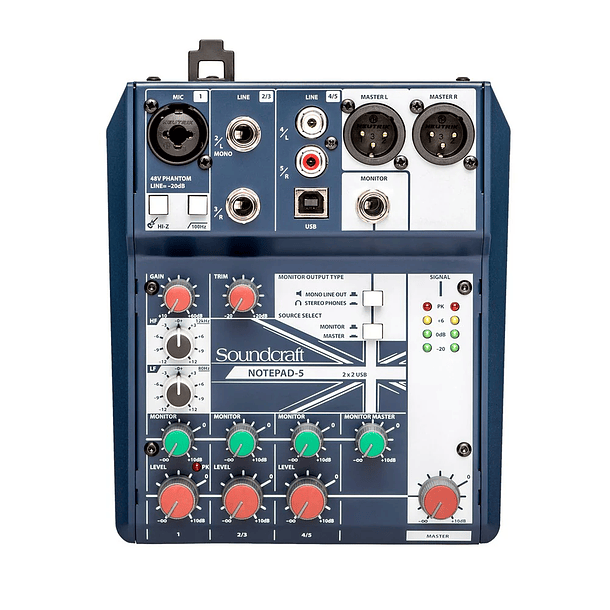 CONSOLA CON INTERFAZ USB SOUNDCRAFT NOTEPAD 5 3