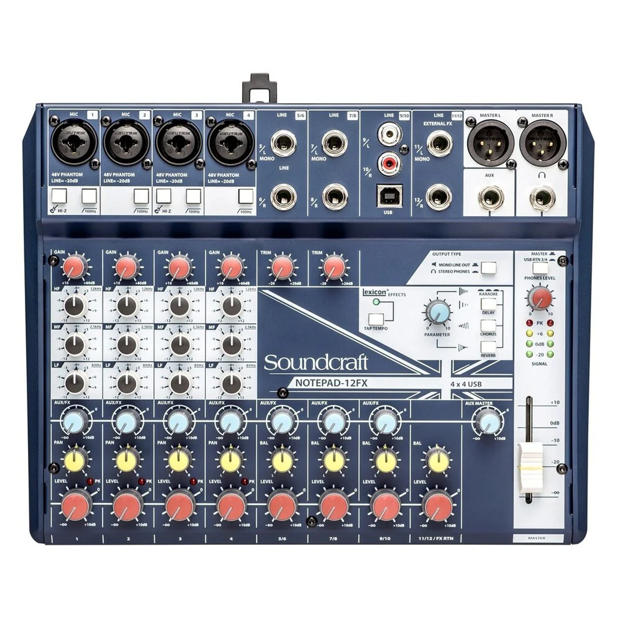 CONSOLA CON INTERFAZ USB SOUNDCRAFT NOTEPAD 12FX 1