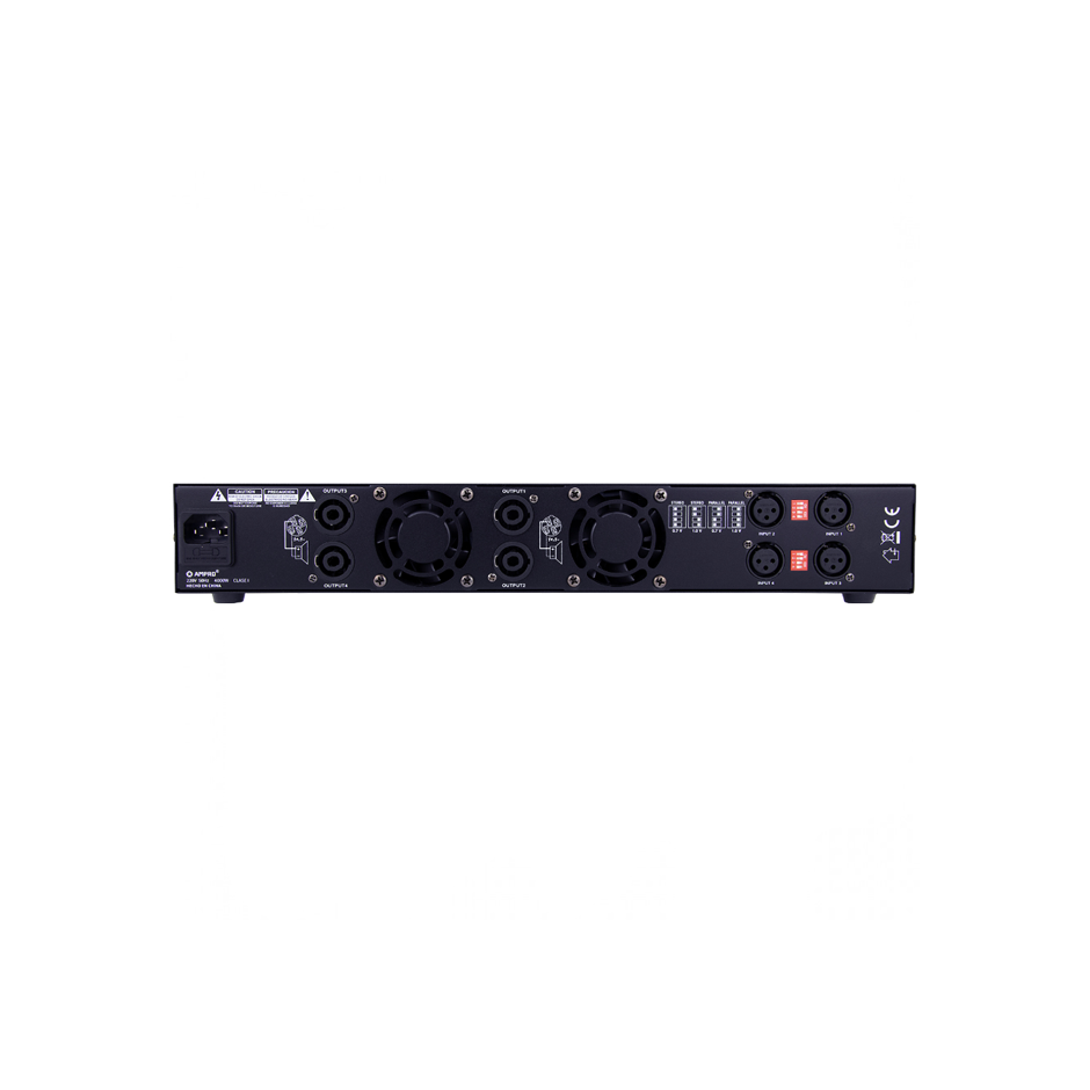 TEX-4900 amplificador de clase D, 4 x 600W @ 8-ohm y 4 x 900W @ 4-ohm. 2