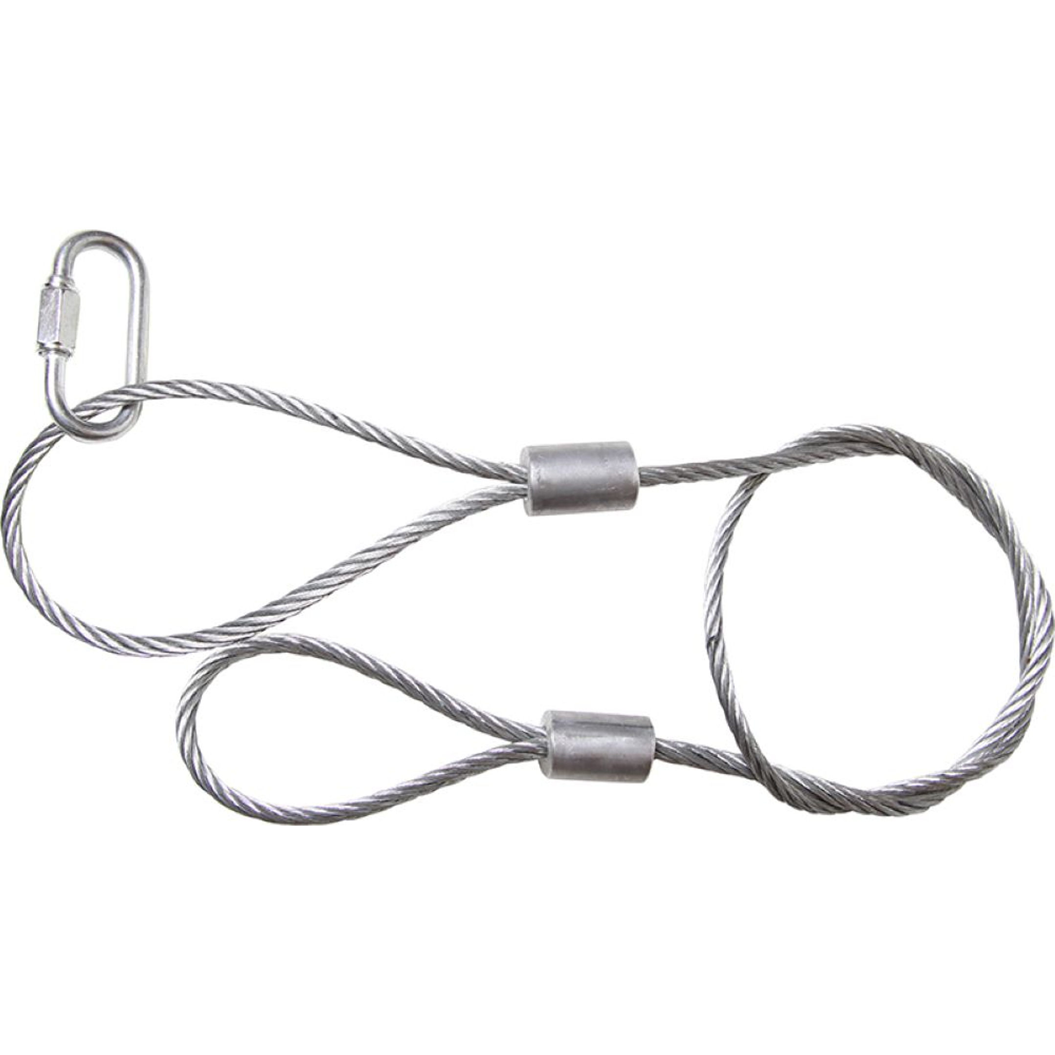 PIOLA ACERO 5mm, 82cm, CON MOSQUETÓN AMPRO APA-SW03  1