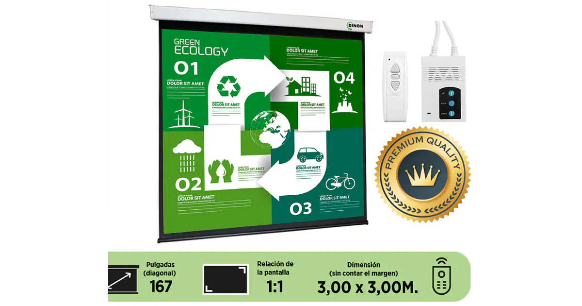 Telon Eléctrico Dinon Premium 3,00 x 3,00 (167) C/R, Motor