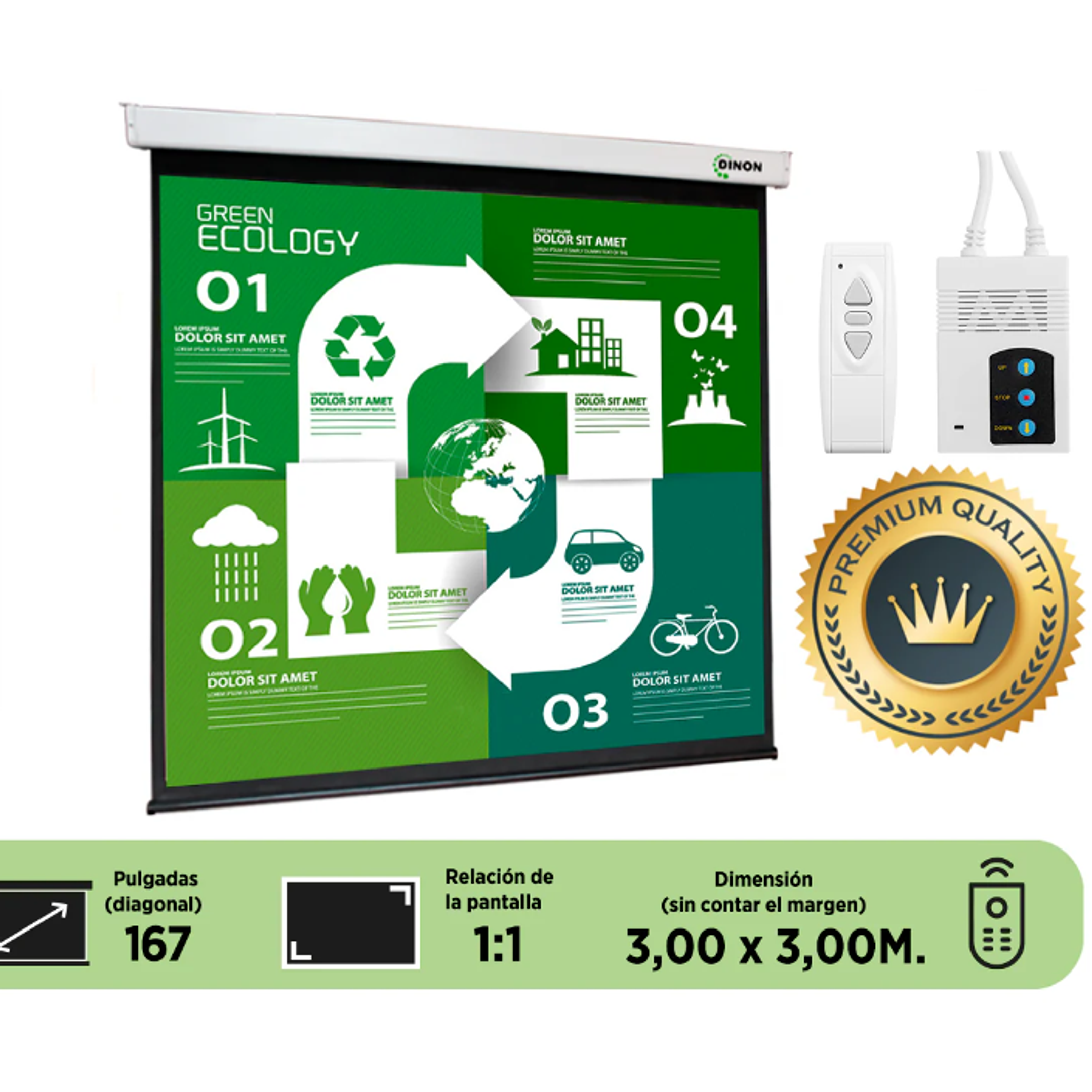 Telon Eléctrico Dinon Premium 3,00 x 3,00 (167