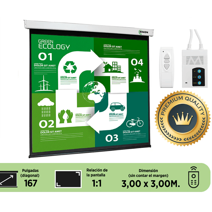 Telon Eléctrico Dinon Premium 3,00 x 3,00 (167