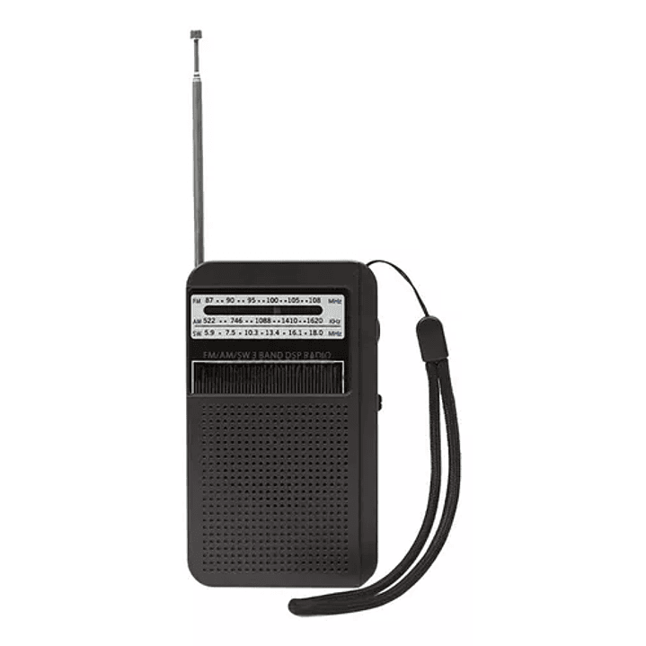 Radio Portátil Bolsillo Am/fm Antena Mk-308 Color Negro 1