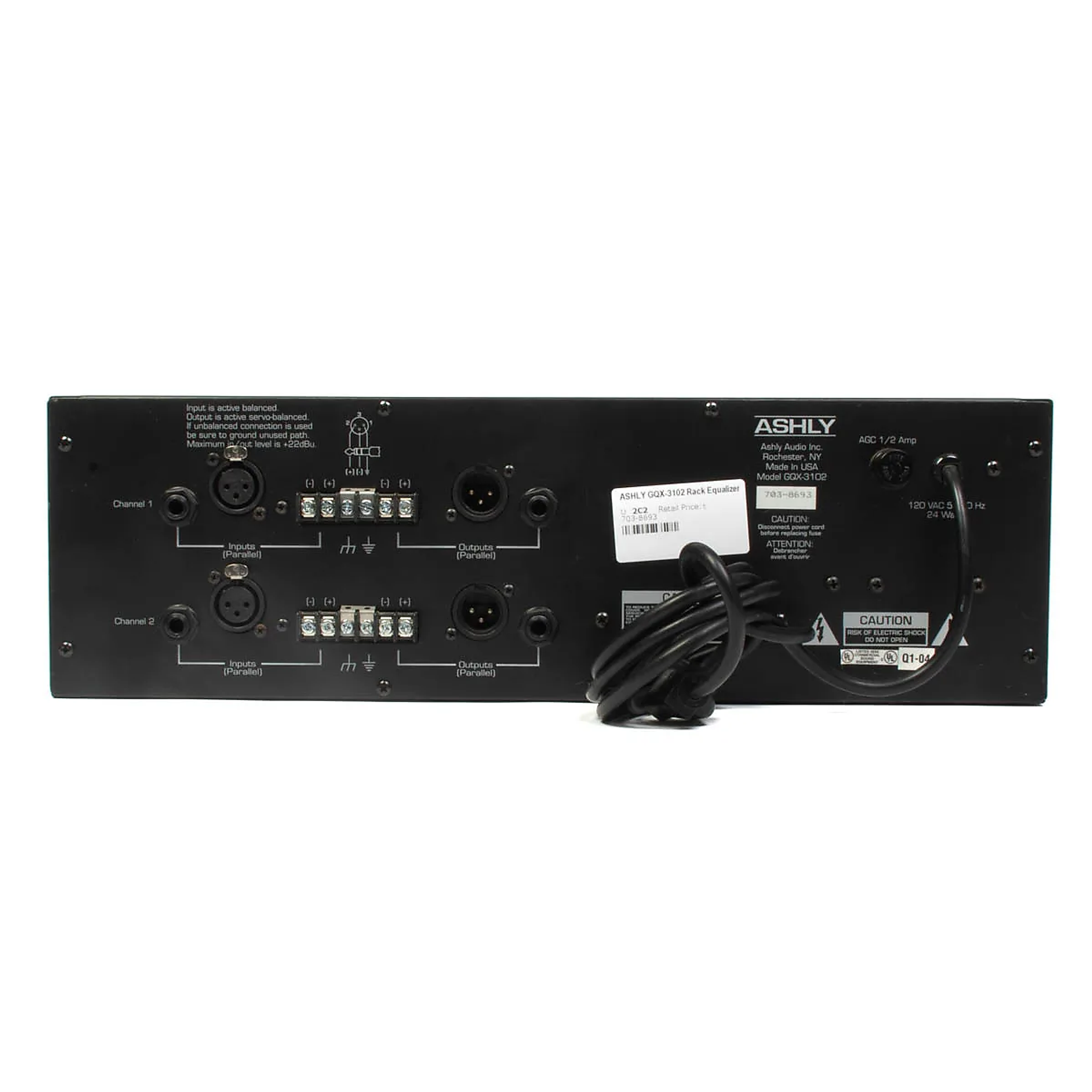 Ashly GQX-3102 – EXP  Ecualizador gráfico de 2 canales 1/3 octava 3