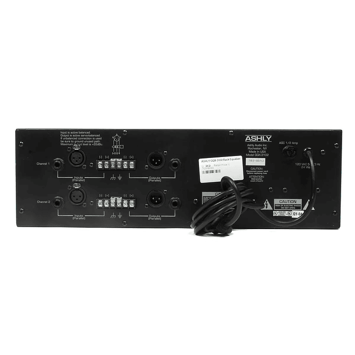 Ashly GQX-3102 – EXP  Ecualizador gráfico de 2 canales 1/3 octava 3