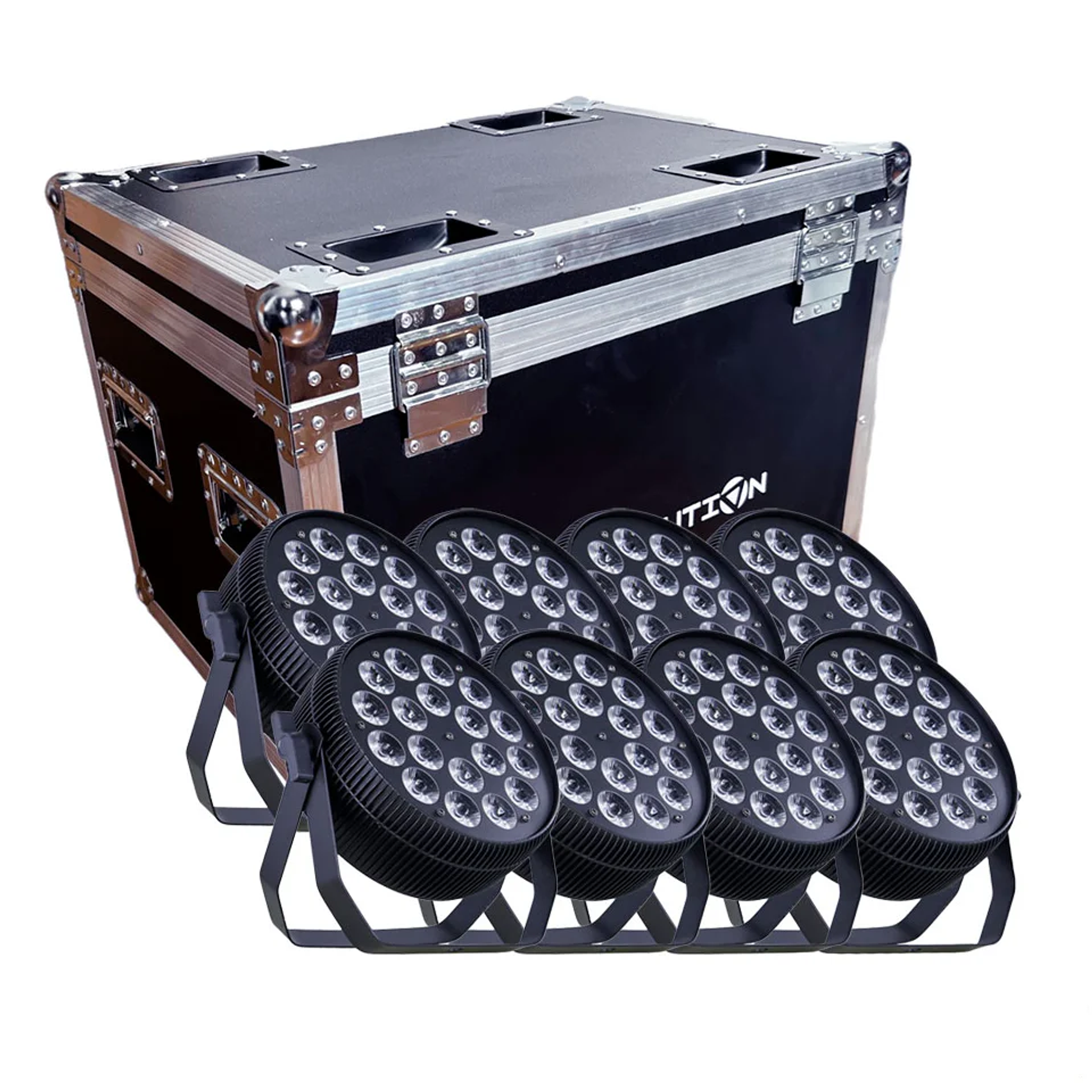 Kit*8 Par LED SLIM 18*12W RGBW 4 en 1 1