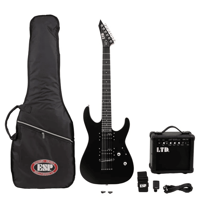 Pack de guitarra eléctrica LTD M-10 Black Satin 1