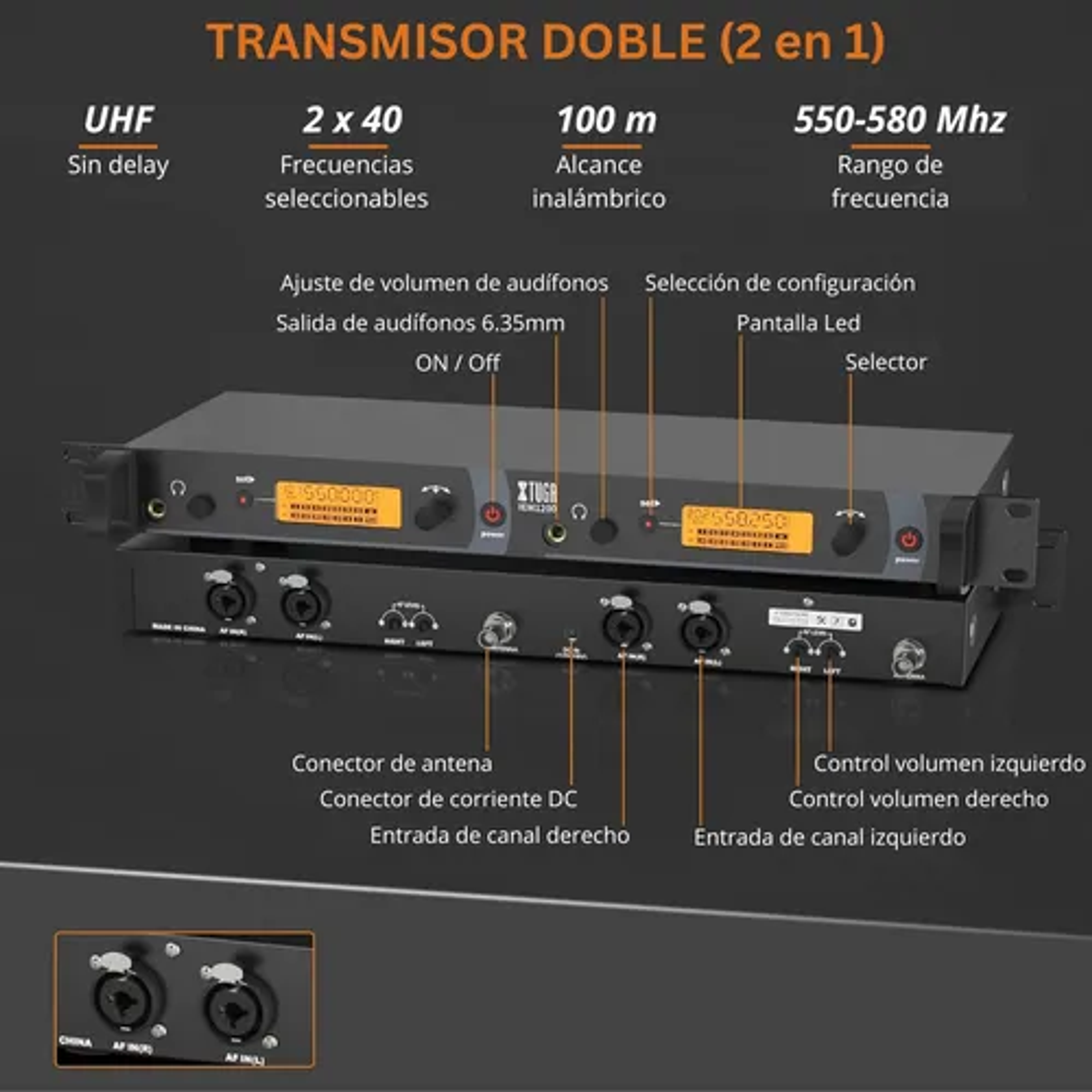 Sistema In Ear Iem1200 Con Dos Canales + 5 Bodypacks 2