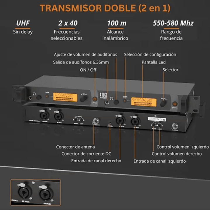 Sistema In Ear Iem1200 Con Dos Canales + 5 Bodypacks 2