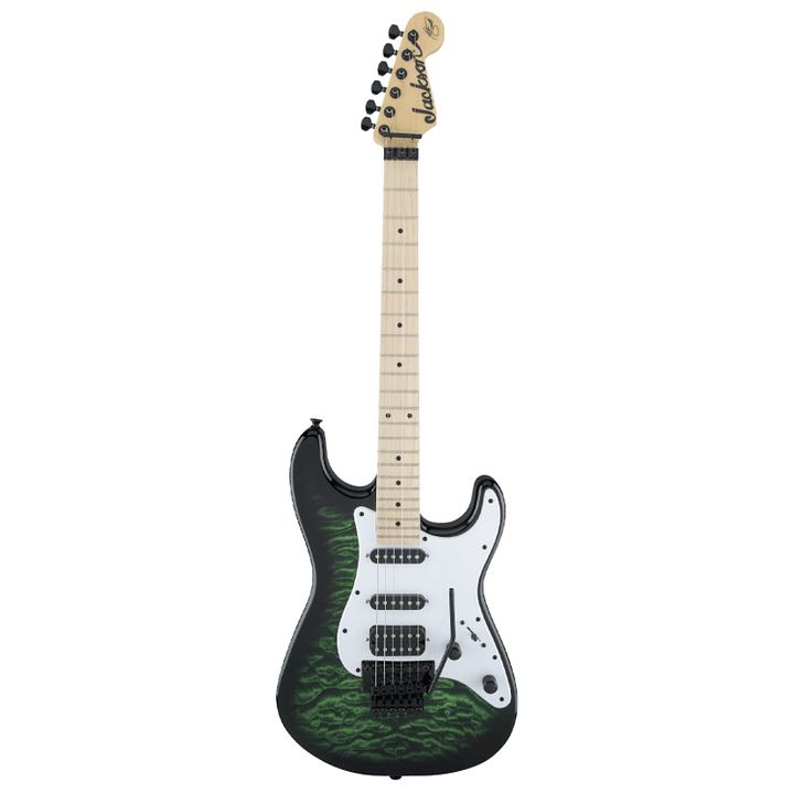 Guitarra eléctrica Signature Adrian Smith SDXQM Transparent Green – Jackson 1