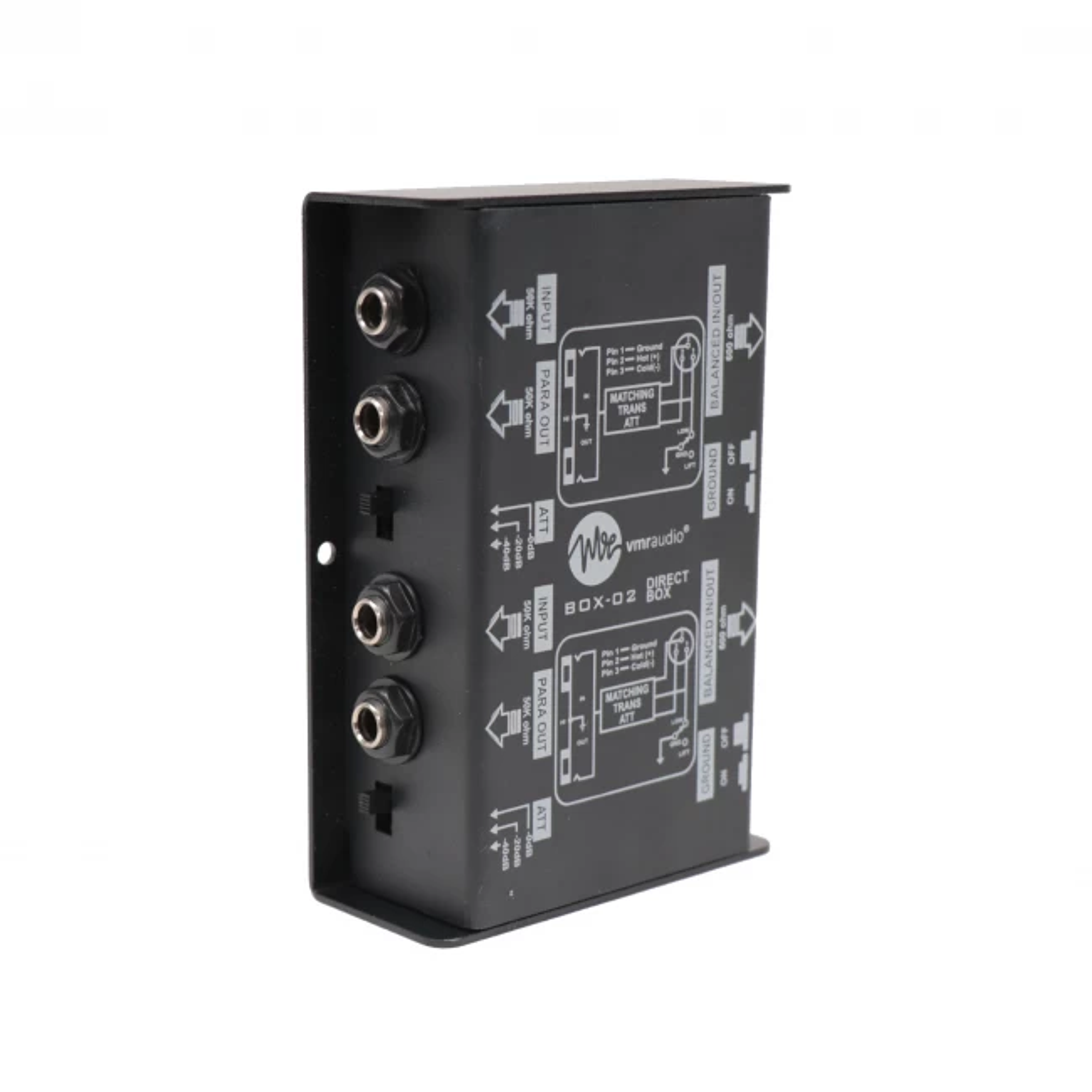 Caja directa metálica de 2 canales 1